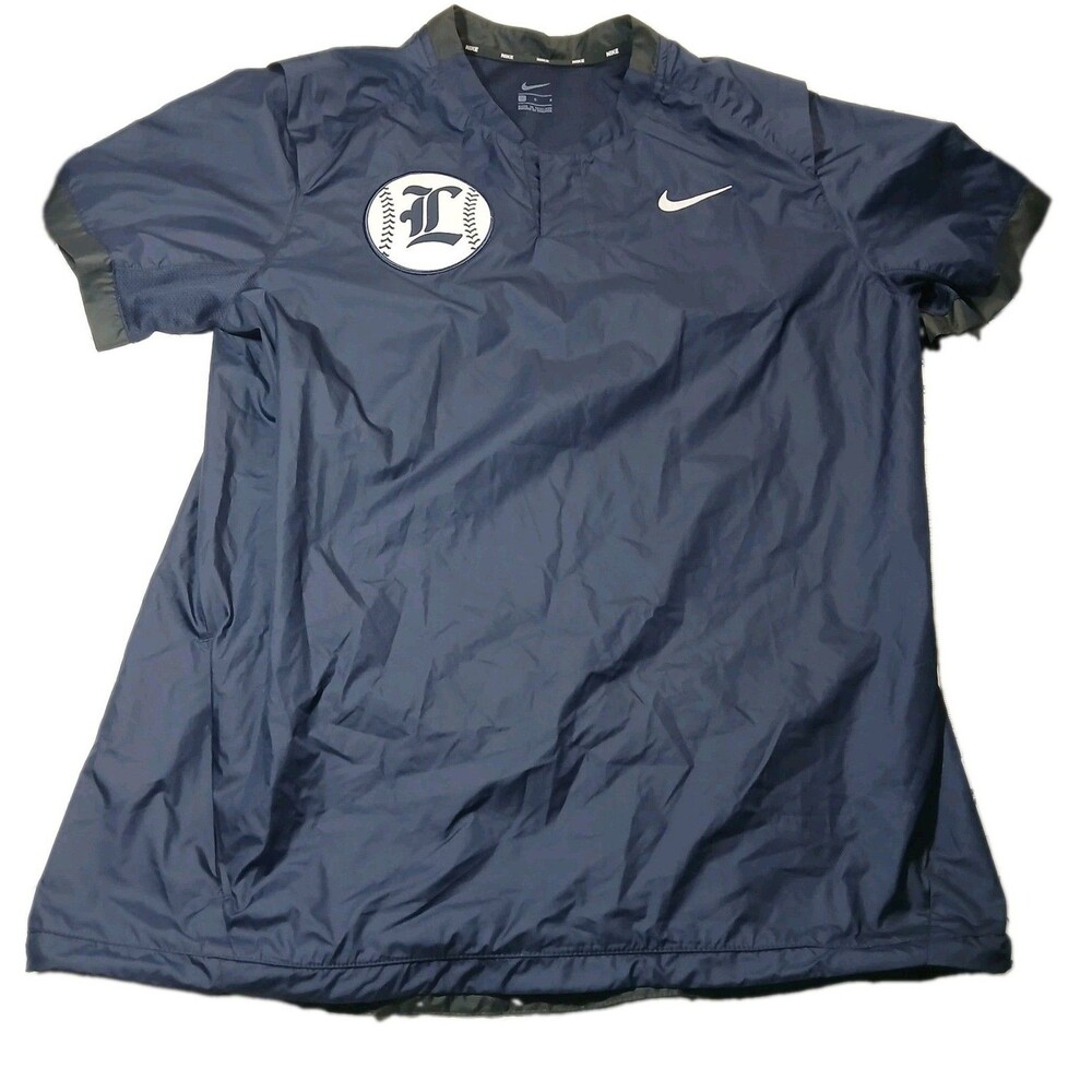 Nike Vented SS Windshirt Navy Blue Large L Baseball Logo